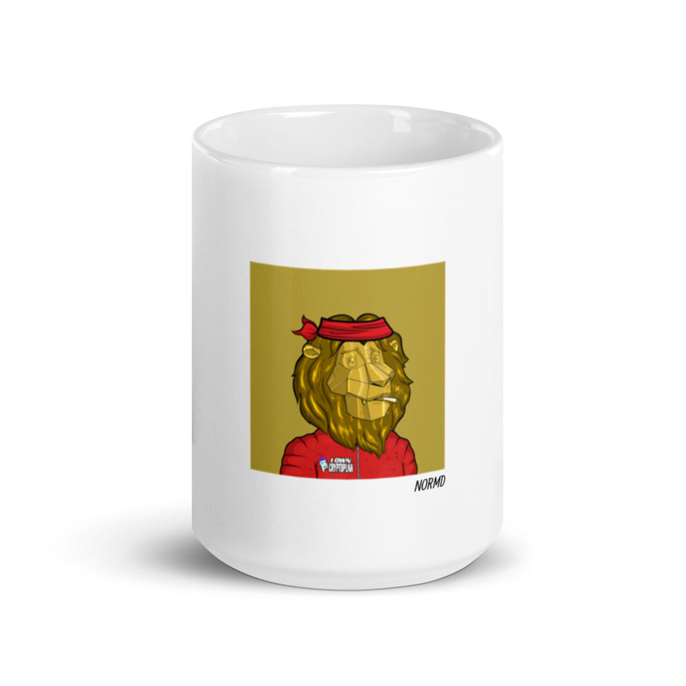 Roaring Leaders NFT - Roaring Leader #313: White glossy mug