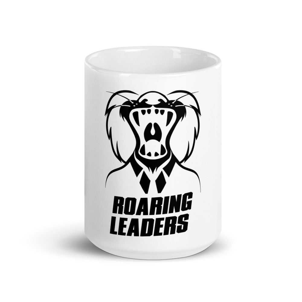 Roaring Leaders: White glossy mug