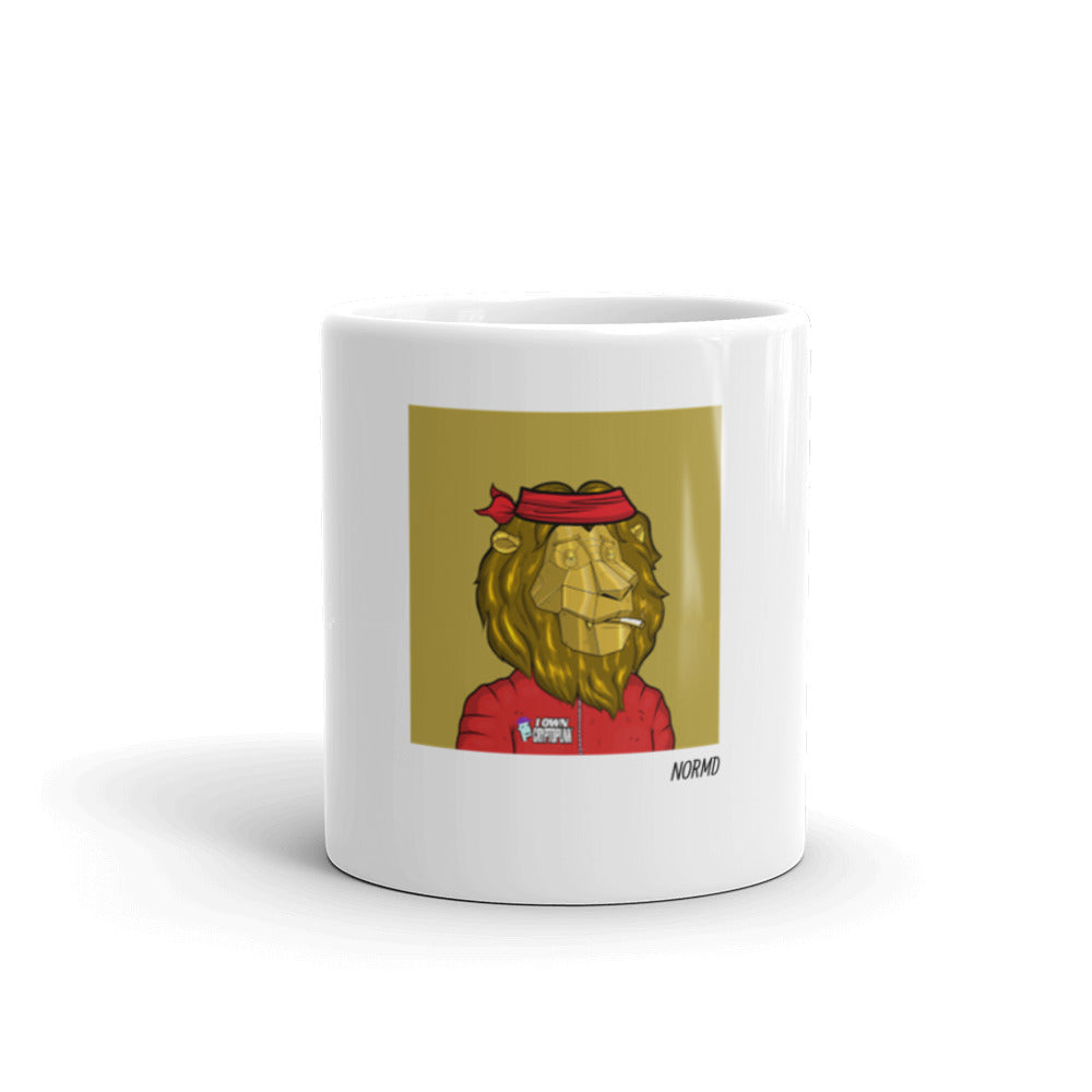 Roaring Leaders NFT - Roaring Leader #313: White glossy mug